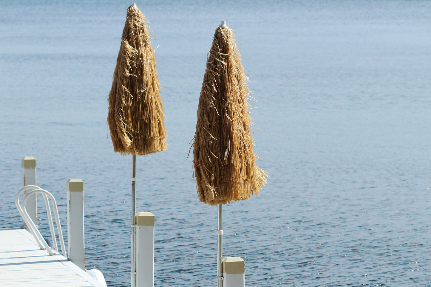 Tiki beach umbrellas