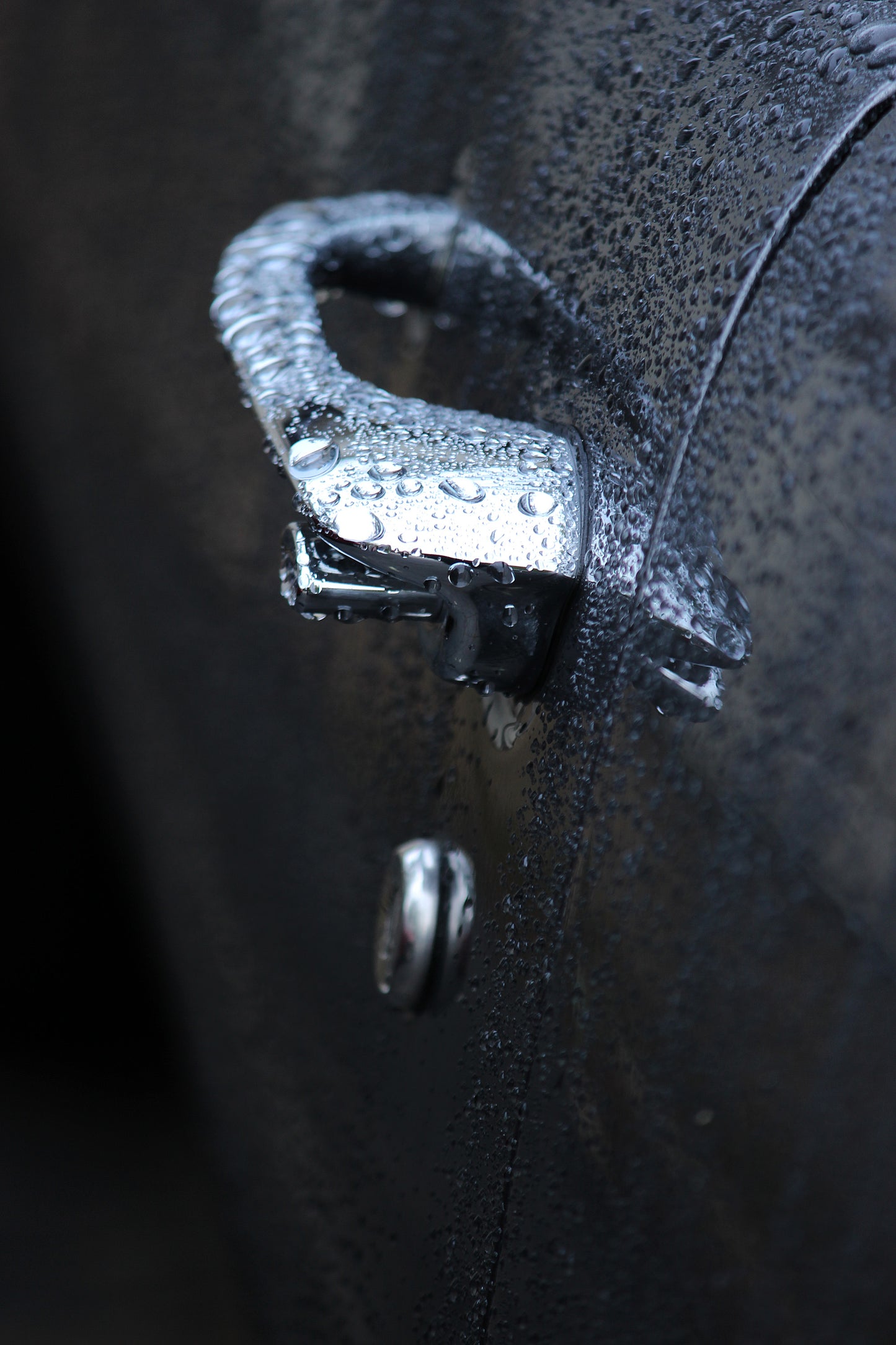 Classic car in the rain