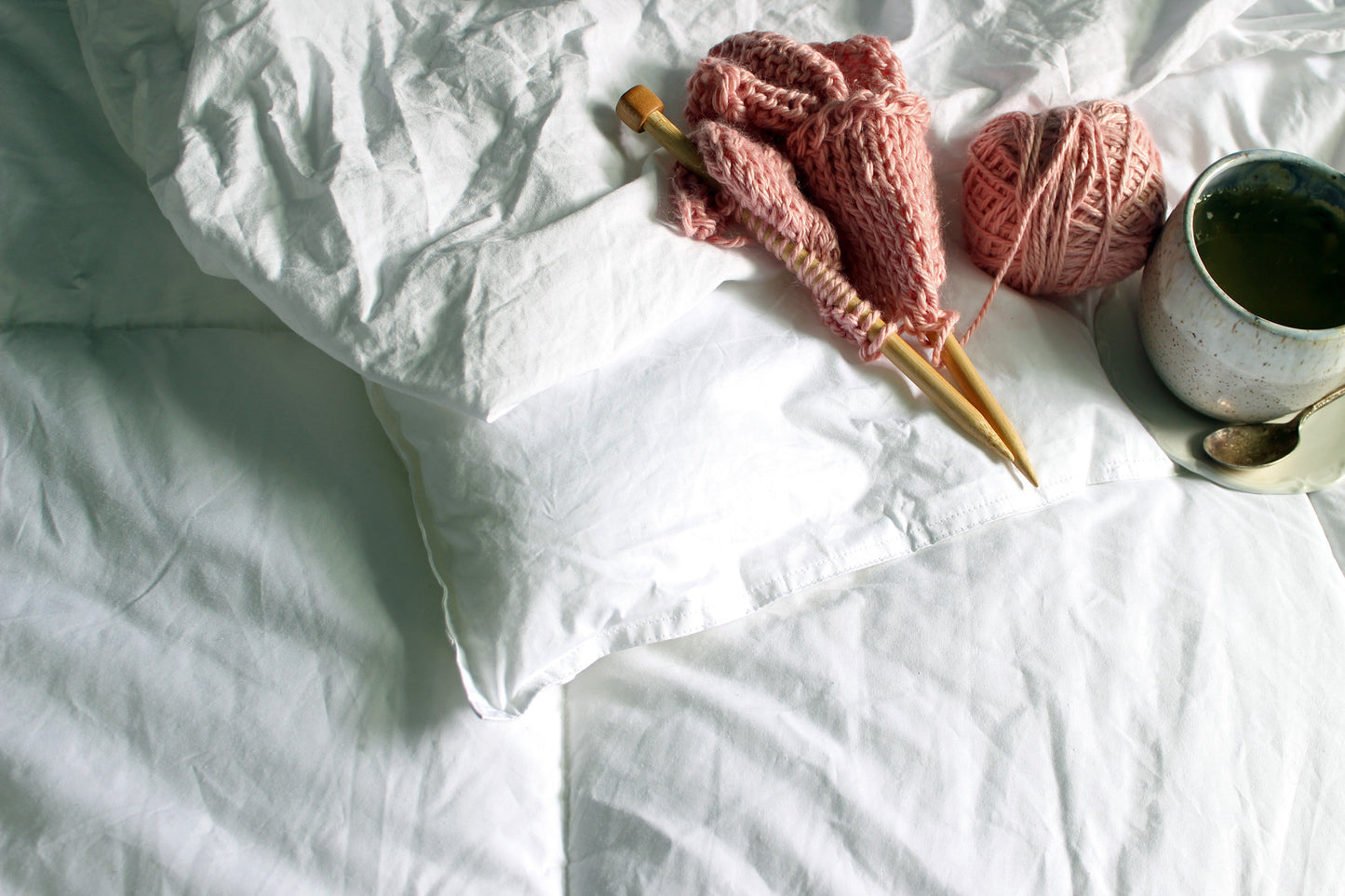 Knitting in bed