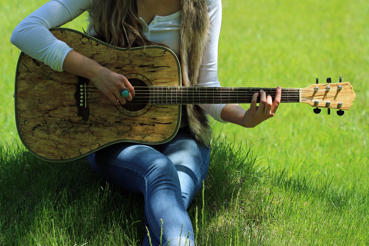 Guitar strumming in nature