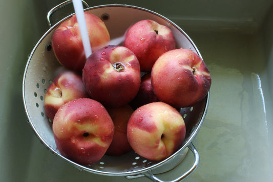 Washing peaches